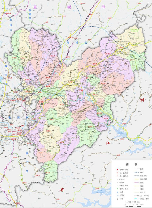 黄山市歙县地图2021版