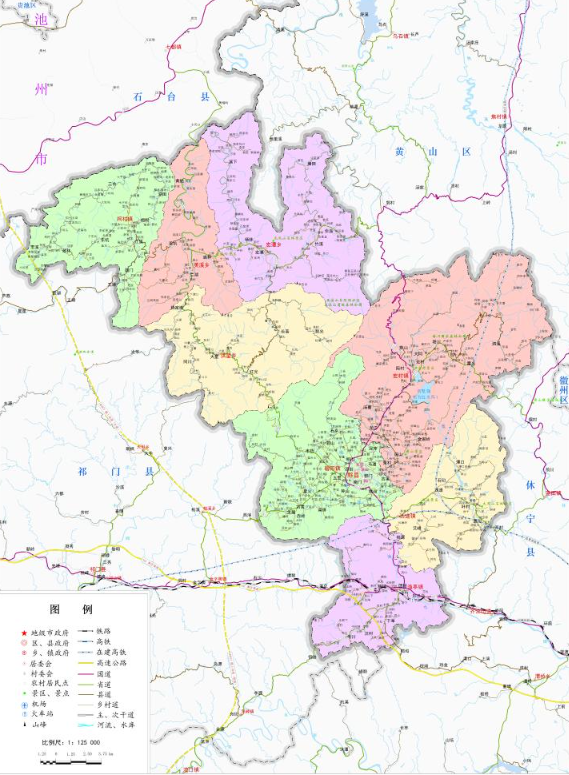 黄山市黟县地图2021版
