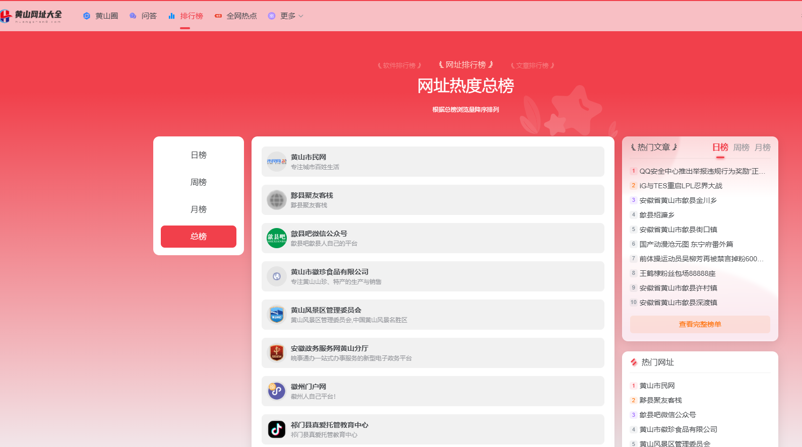 ONENAV一为导航排行榜设置